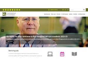 Universitat d'Andorra's official website homepage screenshot