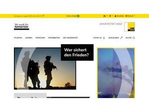 Universität Graz's official website homepage screenshot