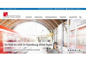Universität Hamburg's official website homepage screenshot
