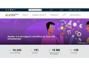 Universitat Jaume I's official website homepage screenshot