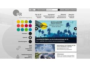 Universität Regensburg's official website homepage screenshot
