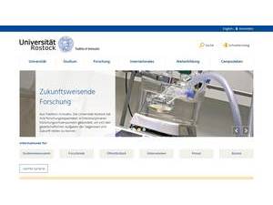 Universität Rostock's official website homepage screenshot