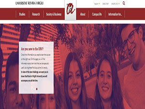 Universitat Rovira I Virgili's official website homepage screenshot