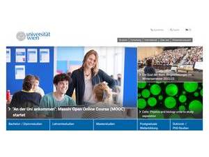 Universität Wien's official website homepage screenshot