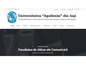 Universitatea Apollonia din Iasi's official website homepage screenshot