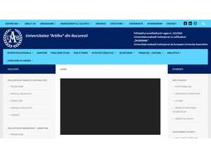 Universitatea Artifex din Bucuresti's official website homepage screenshot