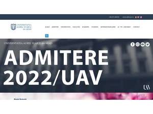 Universitatea Aurel Vlaicu din Arad's official website homepage screenshot
