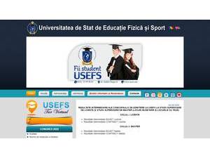 Universitatea de Stat de Educatie Fizica si Sport's official website homepage screenshot