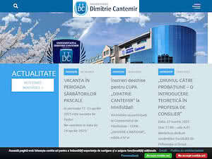 Universitatea Dimitrie Cantemir's official website homepage screenshot