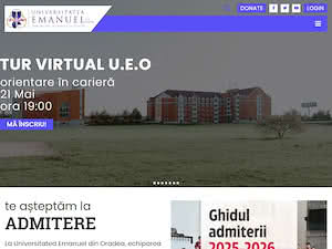 Universitatea Emanuel din Oradea's official website homepage screenshot