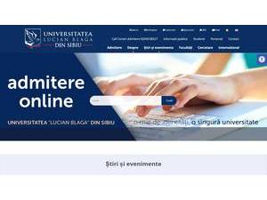 Universitatea Lucian Blaga din Sibiu's official website homepage screenshot