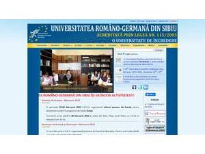 Universitatea Româno-Germană din Sibiu's official website homepage screenshot