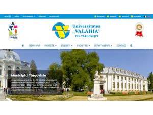 Universitatea Valahia din Târgovişte's official website homepage screenshot