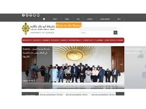 Université Abou Bekr Belkaid de Tlemcen's official website homepage screenshot