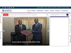 Université Alassane Ouattara's official website homepage screenshot