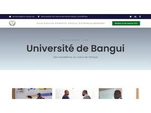 Université de Bangui's official website homepage screenshot