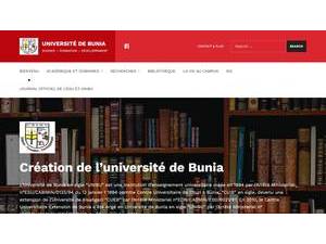 Université de Bunia's official website homepage screenshot