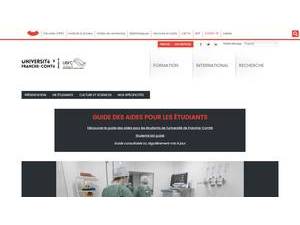 Université de Franche-Comté's official website homepage screenshot