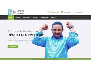 Université de Kamina's official website homepage screenshot