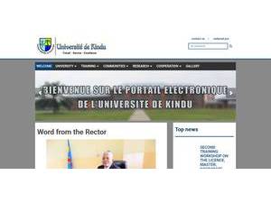 Université de Kindu's official website homepage screenshot