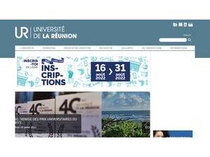 Université de la Reunion's official website homepage screenshot