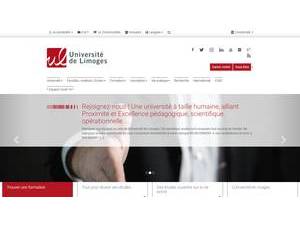 Université de Limoges's official website homepage screenshot