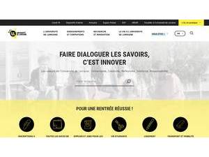 Université de Lorraine's official website homepage screenshot