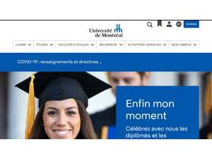 Université de Montréal's official website homepage screenshot
