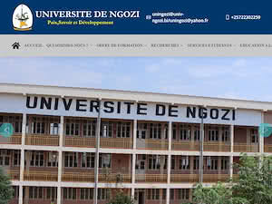Université de Ngozi's official website homepage screenshot