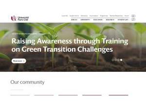 Université de Paris's official website homepage screenshot