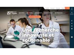 Université de Rouen Normandie's official website homepage screenshot