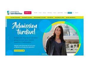 Université de Saint-Boniface's official website homepage screenshot