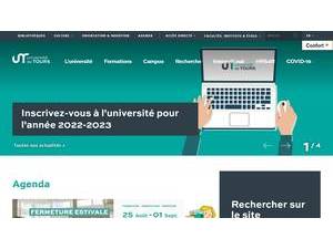 Université de Tours's official website homepage screenshot