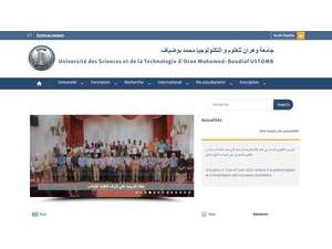 Université des Sciences et de la Technologie d'Oran Mohamed Boudiaf's official website homepage screenshot
