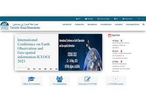 Université des Sciences et de la Technologie Houari Boumediène's official website homepage screenshot
