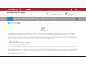 Université du Faso's official website homepage screenshot
