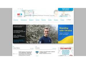 Université du Luxembourg's official website homepage screenshot