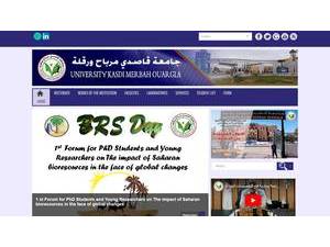 Université Kasdi Merbah de Ouargla's official website homepage screenshot