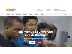 Université Libre de Kinshasa's official website homepage screenshot