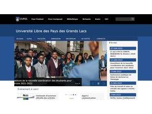 Université Libre des Pays des Grands Lacs's official website homepage screenshot