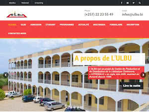 Université Lumière de Bujumbura's official website homepage screenshot