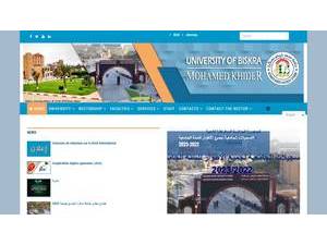 Université Mohamed Khider de Biskra's official website homepage screenshot