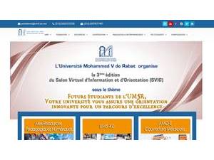 Université Mohammed V's official website homepage screenshot