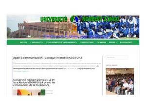Université Norbert Zongo's official website homepage screenshot