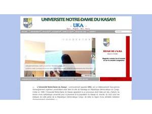 Université Notre Dame du Kasayi's official website homepage screenshot