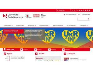 Université Paris Nanterre's official website homepage screenshot