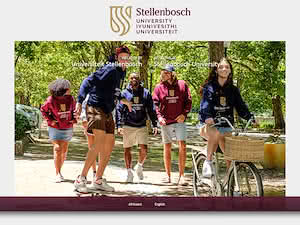 Universiteit Stellenbosch's official website homepage screenshot
