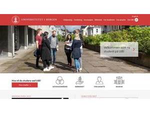 Universitetet i Bergen's official website homepage screenshot