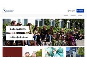 Universitetet i Stavanger's official website homepage screenshot