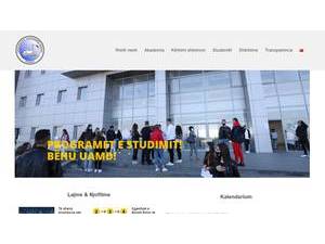 Universiteti Aleksandër Moisiu, Durrës's official website homepage screenshot